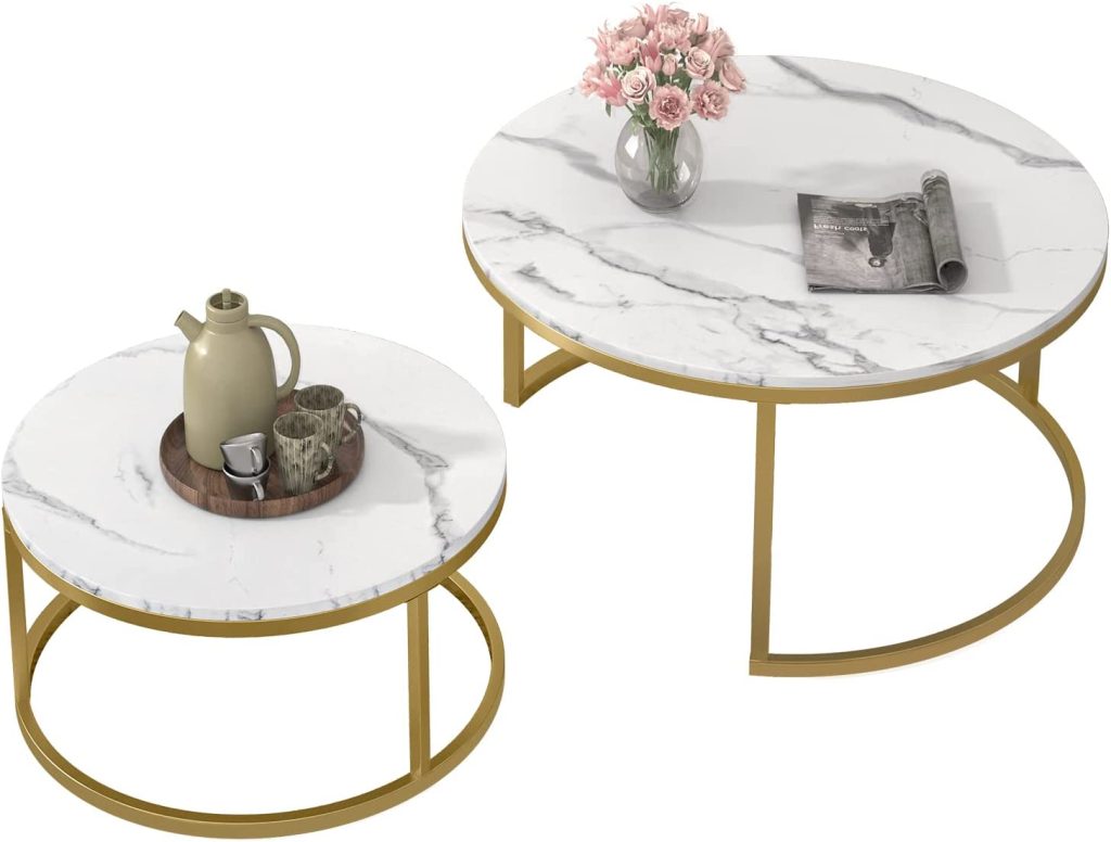 Golden round side table
